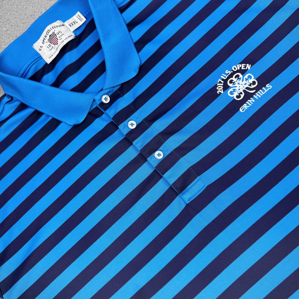 2017 U.S. Open Erin Hills Shirt Polo Mens 3XL Blue Stripe Golf USGA Tournament
